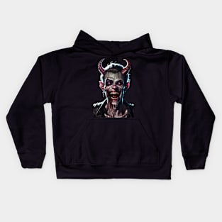 Crazy Laughing Devil with Bloody Smile Kids Hoodie